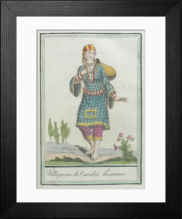 Framed Print : Costumes de Différents Pays, Villageoise de l'Arabie Heureuse, c1797. Creators: Jacques Grasset de Saint-Sauveur, LF Labrousse Framed Print : Costumes de Différents Pays, Villageoise de l'Arabie Heureuse, c1797. Creators: Jacques Grasset de Saint-Sauveur, LF Labrousse