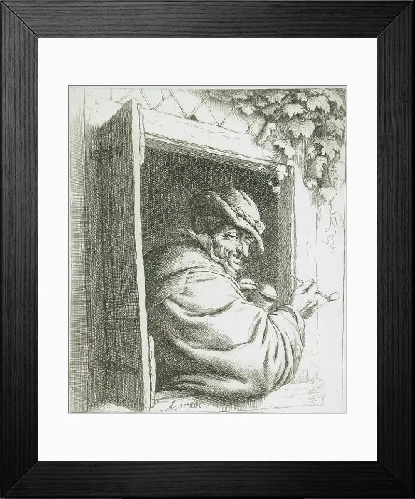 Framed Print : The Smoker at the Window, c1667. Creator: Adriaen van Ostade Framed Print : The Smoker at the Window, c1667. Creator: Adriaen van Ostade