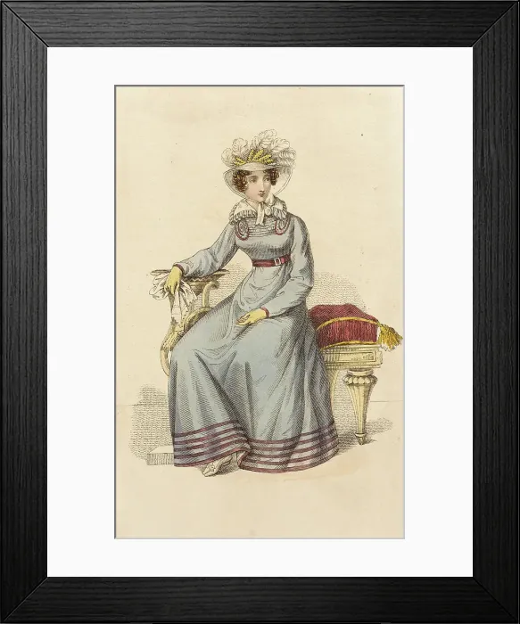 Framed Print : Fashion Plate (Morning Promenade Costume), 1822. Creator: John Bell Framed Print : Fashion Plate (Morning Promenade Costume), 1822. Creator: John Bell