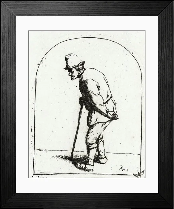 Framed Print : Peasant with a Crooked Back, c1675. Creator: Adriaen van Ostade Framed Print : Peasant with a Crooked Back, c1675. Creator: Adriaen van Ostade