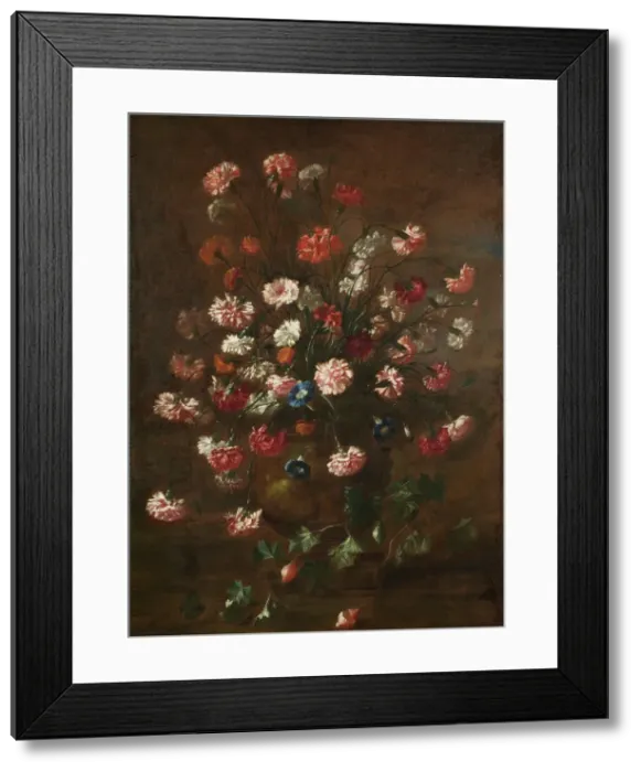Framed Print : Carnations in an Urn. Creator: Karel van Vogelaer Framed Print : Carnations in an Urn. Creator: Karel van Vogelaer