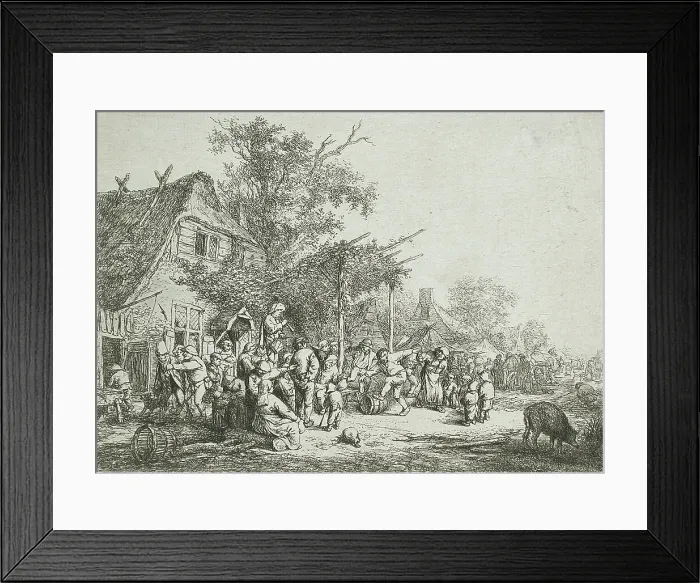 Framed Print : Village Festival Under the Trellis, between circa 1648 and circa 1652. Creator: Adriaen van Ostade Framed Print : Village Festival Under the Trellis, between circa 1648 and circa 1652. Creator: Adriaen van Ostade