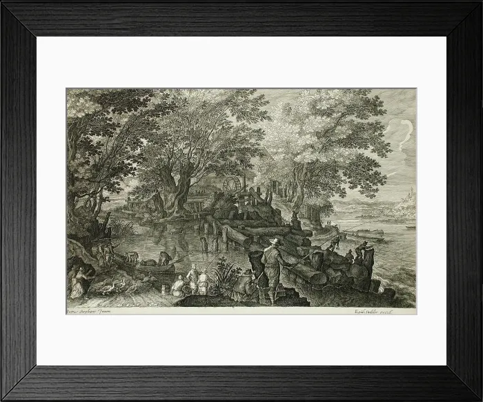 Framed Print : Landscape with a Fisherman, between circa 1610 and circa 1615. Creator: Aegidius Sadeler II Framed Print : Landscape with a Fisherman, between circa 1610 and circa 1615. Creator: Aegidius Sadeler II