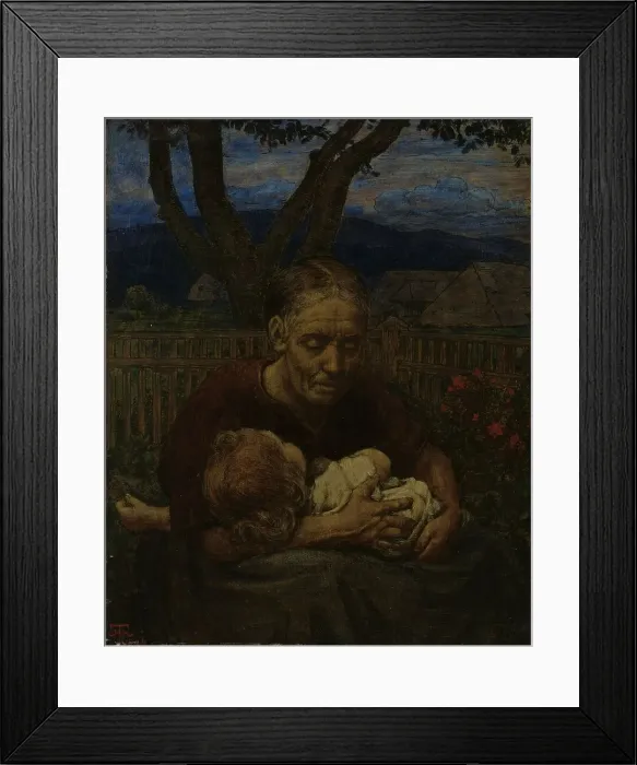 Framed Print : Mother and Child in a garden, 1850-1924. Creator: Hans Thoma Framed Print : Mother and Child in a garden, 1850-1924. Creator: Hans Thoma