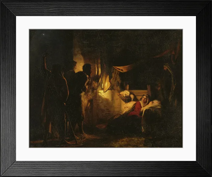 Framed Print : Adoration of the Shepherds, 1882. Creator: Carl Bloch Framed Print : Adoration of the Shepherds, 1882. Creator: Carl Bloch