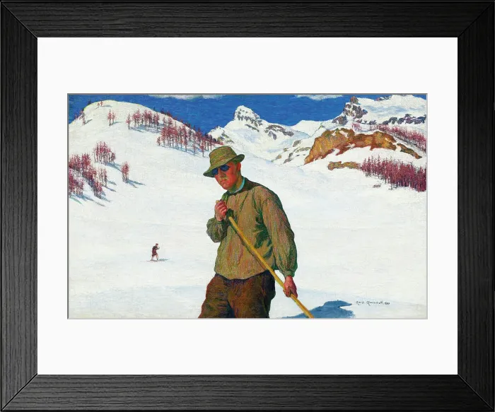 Framed Print : Skier, 1899. Creator: Giacometti, Giovanni (1868-1933) Framed Print : Skier, 1899. Creator: Giacometti, Giovanni (1868-1933)