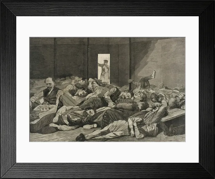 Framed Print : Station-House Lodgers, 1874. Creator: Unknown Framed Print : Station-House Lodgers, 1874. Creator: Unknown