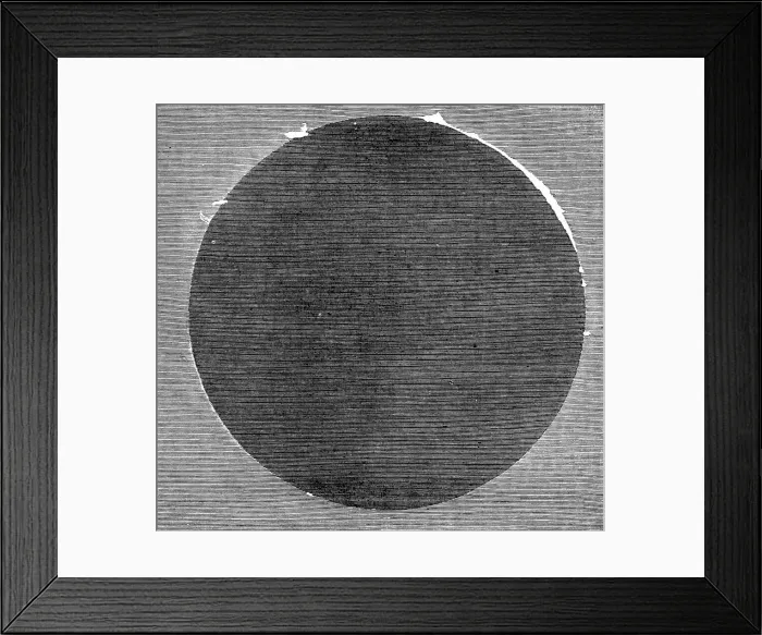 Framed Print : The Eclipse of the Sun - facsimile of [one of] the two photographs obtained during the totality, 1860 Creator: Unknown