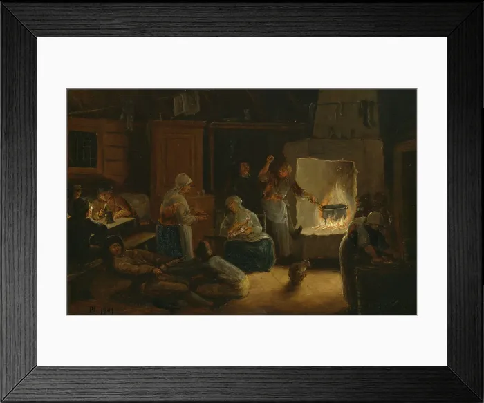 Framed Print : Inside a Peasant's Cottage in Småland, 1801. Creator: Pehr Hörberg Framed Print : Inside a Peasant's Cottage in Småland, 1801. Creator: Pehr Hörberg