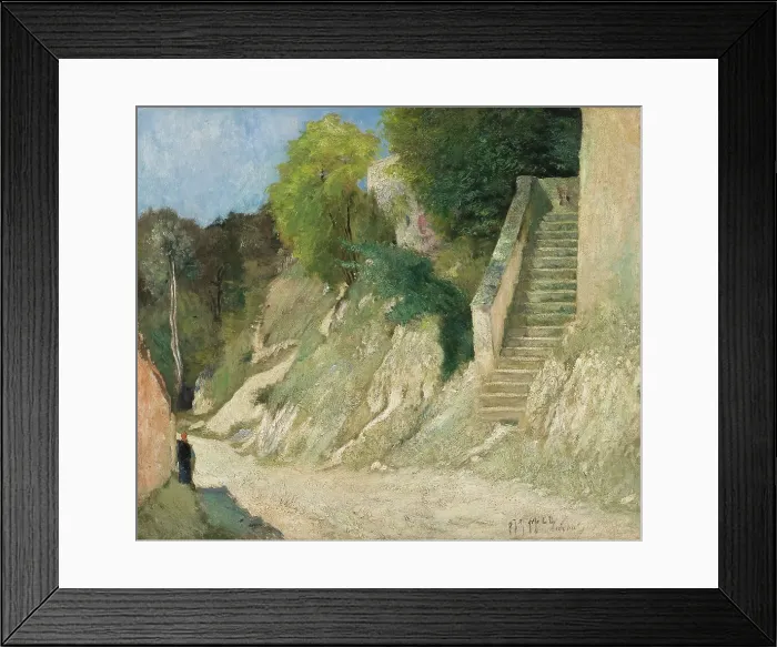Framed Print : A Steep Ascent in Montigny-sur-Loing, 1876. Creator: Carl Fredrik Hill Framed Print : A Steep Ascent in Montigny-sur-Loing, 1876. Creator: Carl Fredrik Hill