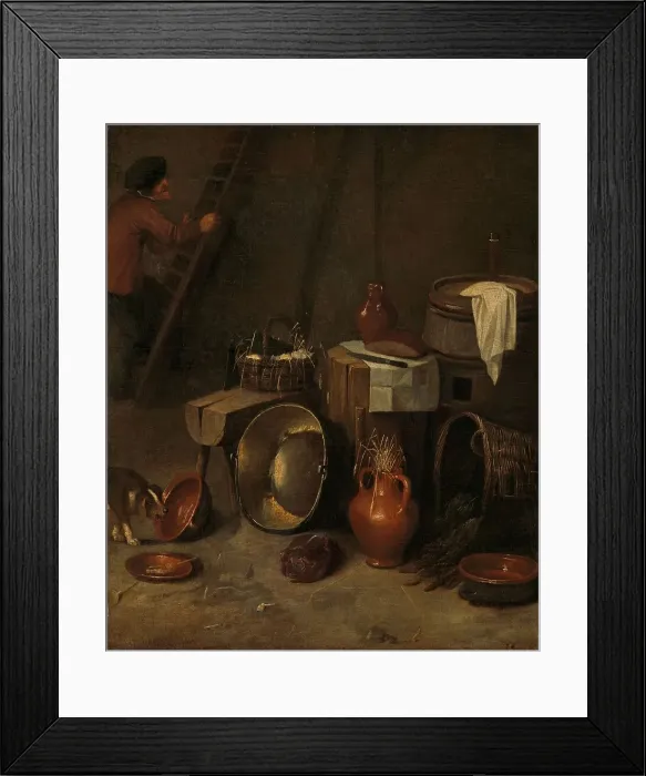 Framed Print : Still life in a stable, 1639-1649. Creator: Hendrik Potuyl Framed Print : Still life in a stable, 1639-1649. Creator: Hendrik Potuyl