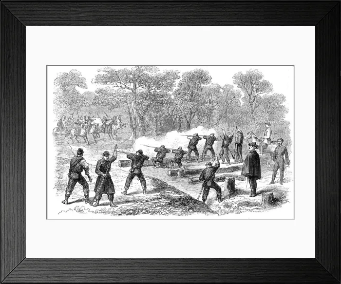 Framed Print : The Revolution in Naples - charge of Neapolitan cavalry on the national troops before Capua... 1860 Creator: Unknown Framed Print : The Revolution in Naples - charge of Neapolitan cavalry on the national troops before Capua... 1860 Creator: Unknown