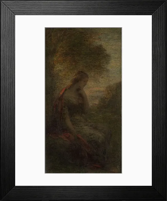 Framed Print : Young Woman under a Tree at Sunset, called Autumn, 1855-1900. Creator: Henri Fantin-Latour Framed Print : Young Woman under a Tree at Sunset, called Autumn, 1855-1900. Creator: Henri Fantin-Latour