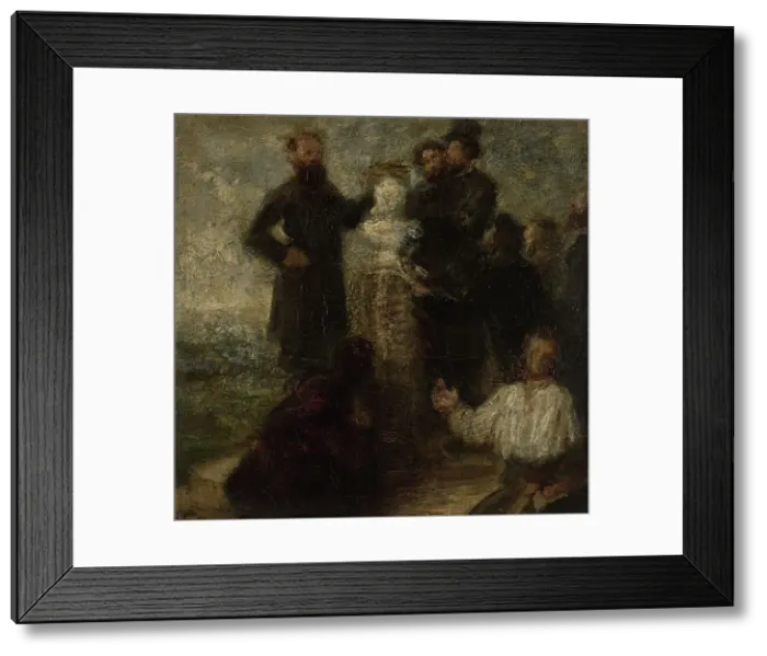 Framed Print : Sketch for Homage to Delacroix, 1863-1864. Creator: Henri Fantin-Latour Framed Print : Sketch for Homage to Delacroix, 1863-1864. Creator: Henri Fantin-Latour