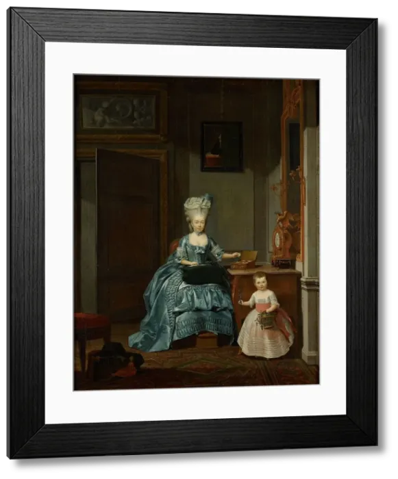 Framed Print : Susanna van Collen née Mogge and her daughter, 1776. Creator: Hermanus Numan Framed Print : Susanna van Collen née Mogge and her daughter, 1776. Creator: Hermanus Numan