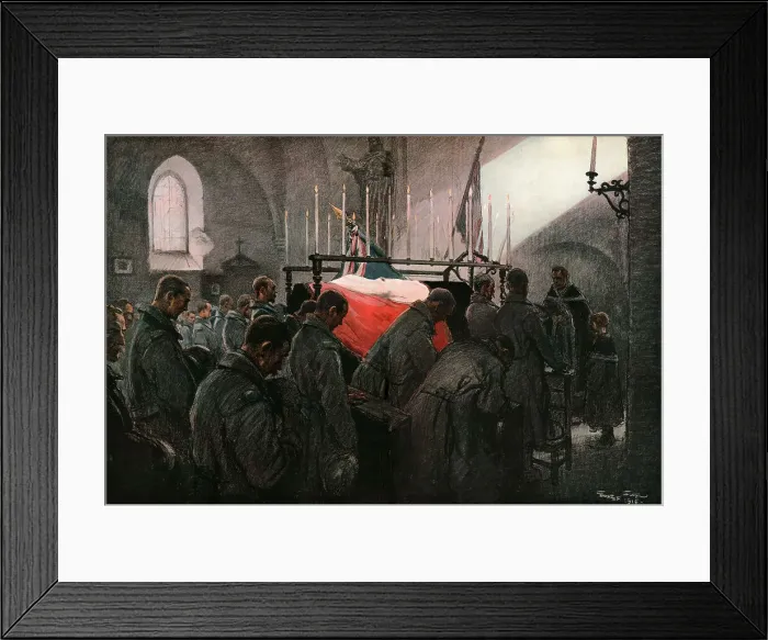 Framed Print : L'Office pour les morts au champ d'honneur, 1916. Creator: Georges Bertin Scott Framed Print : L'Office pour les morts au champ d'honneur, 1916. Creator: Georges Bertin Scott