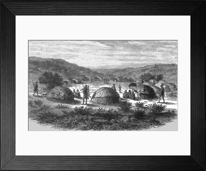 Framed Print : Zulu Village; A Few Words about Natal and Zululand, 1875. Creator: Unknown Framed Print : Zulu Village; A Few Words about Natal and Zululand, 1875. Creator: Unknown
