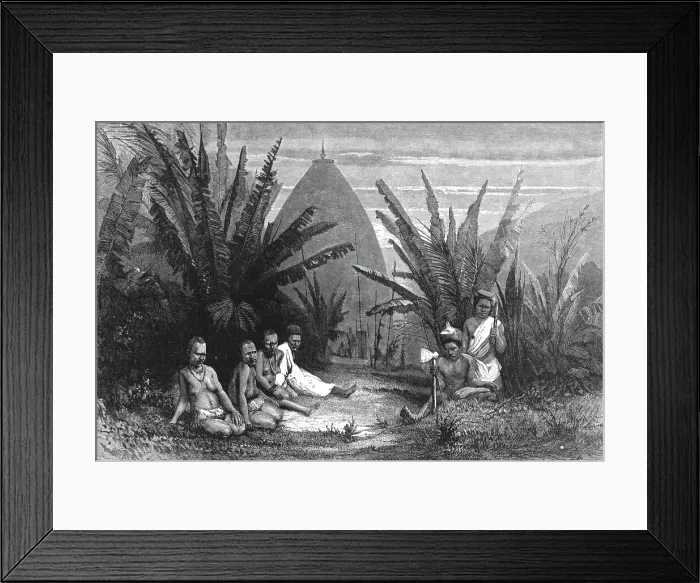 Framed Print : House of a Native Chief, near Kanala; Some Account of New Caledonia, 1875. Creator: Unknown Framed Print : House of a Native Chief, near Kanala; Some Account of New Caledonia, 1875. Creator: Unknown