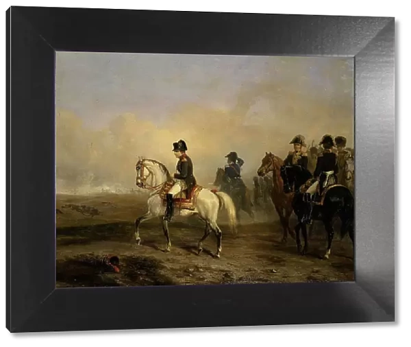 Emperor Napoleon I and his staff on horseback, 1810-1850. Creator: Emile Jean-Horace Vernet