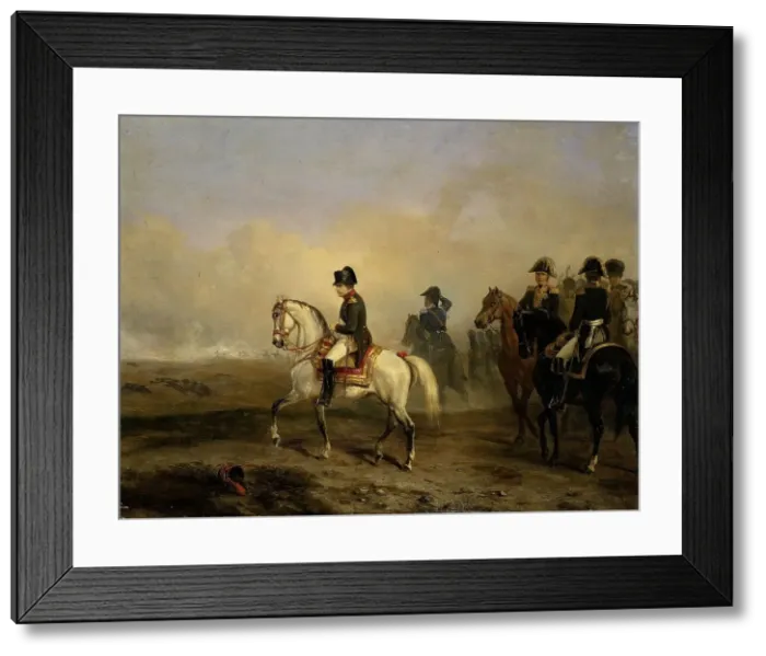 Framed Print : Emperor Napoleon I and his staff on horseback, 1810-1850. Creator: Emile Jean-Horace Vernet Framed Print : Emperor Napoleon I and his staff on horseback, 1810-1850. Creator: Emile Jean-Horace Vernet