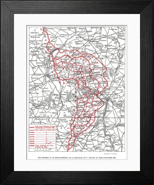 Framed Print : Le Theatre de Notre Offensive de la Somme; Nos progres et le developpement de la bataille du 1er ju Creator: Unknown Framed Print : Le Theatre de Notre Offensive de la Somme; Nos progres et le developpement de la bataille du 1er ju Creator: Unknown