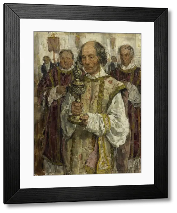 Framed Print : Procession in the Old Catholic Church in The Hague, 1881. Creator: Isaac Lazerus Israels Framed Print : Procession in the Old Catholic Church in The Hague, 1881. Creator: Isaac Lazerus Israels