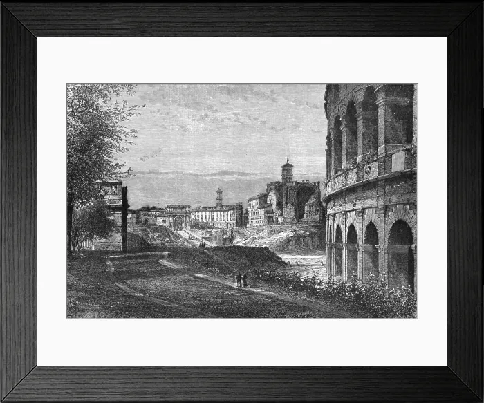 Framed Print : Entrance to the Forum, looking North; A First Visit to Rome, 1875. Creator: Unknown Framed Print : Entrance to the Forum, looking North; A First Visit to Rome, 1875. Creator: Unknown