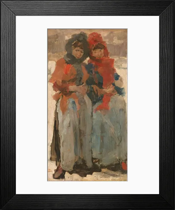 Framed Print : Two Young Women in the Snow, c.1890-c.1894. Creator: Isaac Lazerus Israels Framed Print : Two Young Women in the Snow, c.1890-c.1894. Creator: Isaac Lazerus Israels