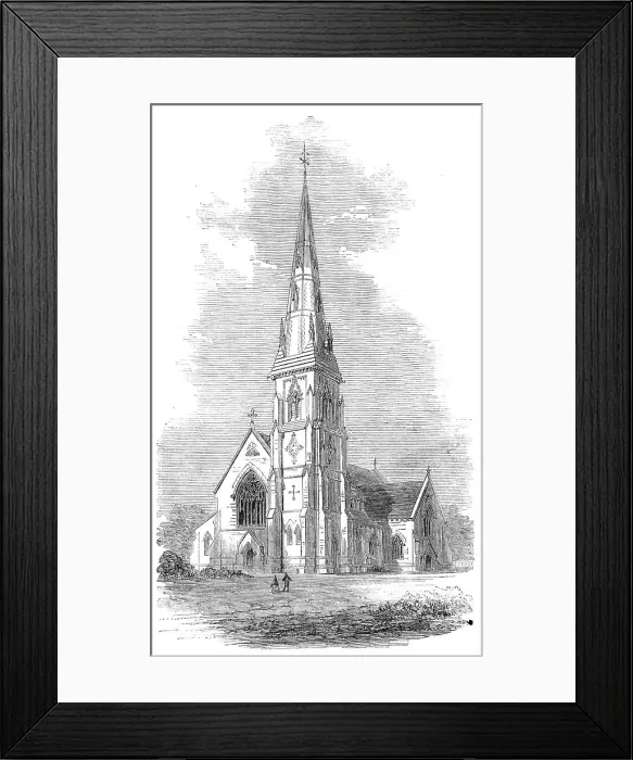 Framed Print : Church of St. Mary, in course of construction at Hornsey-Rise, 1860. Creator: Unknown Framed Print : Church of St. Mary, in course of construction at Hornsey-Rise, 1860. Creator: Unknown