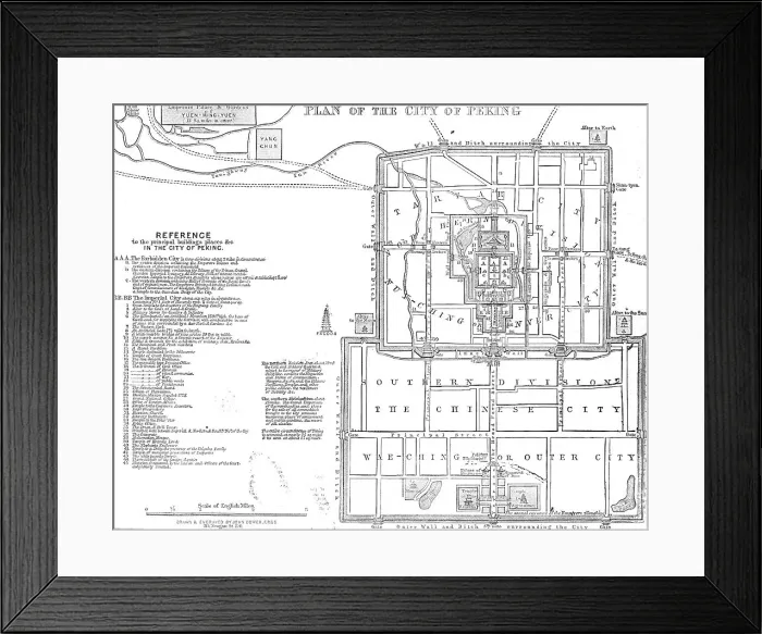 Framed Print : Plan of the city of Peking, 1860. Creator: John Dower Framed Print : Plan of the city of Peking, 1860. Creator: John Dower