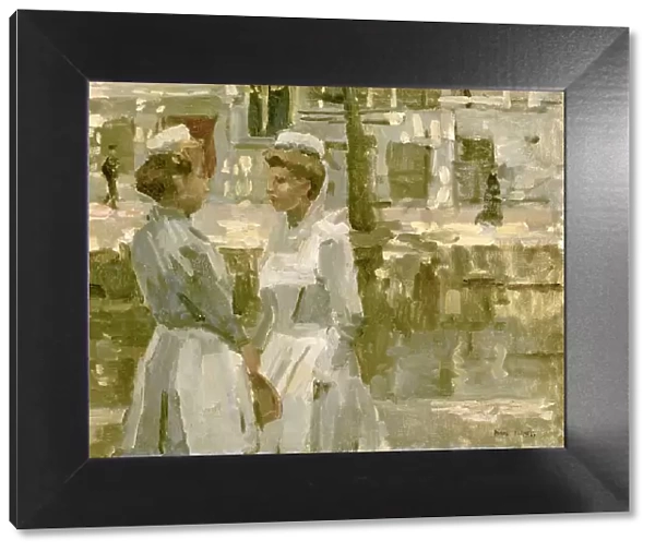 Dienstmeisjes op de Leidsegracht, c.1890-c.1900. Creator: Isaac Lazerus Israels