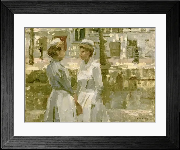 Framed Print : Dienstmeisjes op de Leidsegracht, c.1890-c.1900. Creator: Isaac Lazerus Israels Framed Print : Dienstmeisjes op de Leidsegracht, c.1890-c.1900. Creator: Isaac Lazerus Israels
