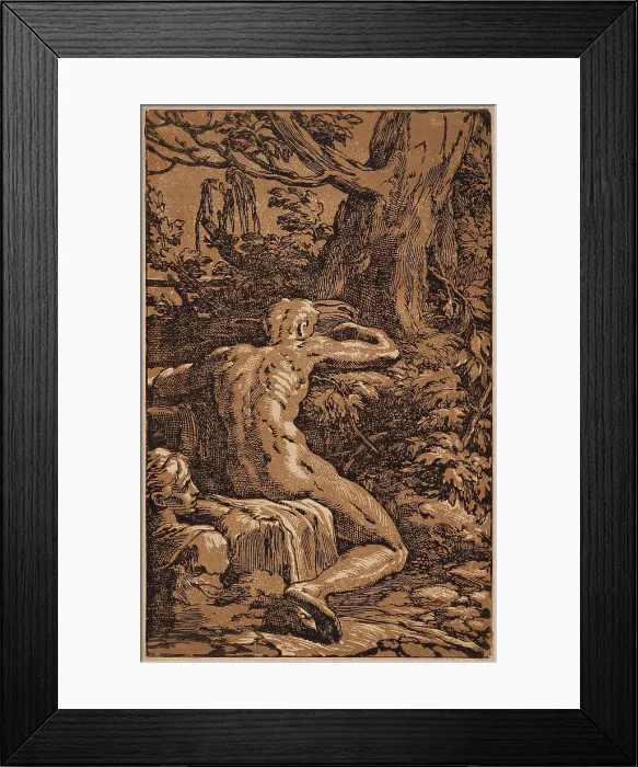Framed Print : Man Seen from Behind, between circa 1527 and circa 1530. Creator: Antonio da Trento Framed Print : Man Seen from Behind, between circa 1527 and circa 1530. Creator: Antonio da Trento