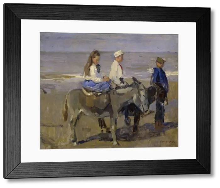 Framed Print : Boy and Girl on Donkeys, 1896-1901. Creator: Isaac Lazerus Israels Framed Print : Boy and Girl on Donkeys, 1896-1901. Creator: Isaac Lazerus Israels