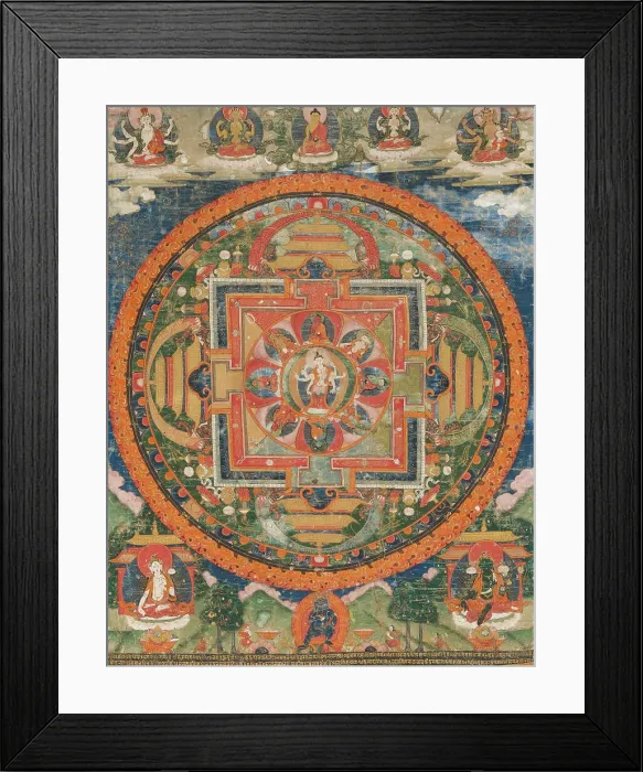 Framed Print : Thangka of Amoghapasa, 18th century. Creator: Tibetan culture Framed Print : Thangka of Amoghapasa, 18th century. Creator: Tibetan culture