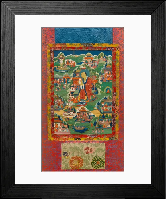 Framed Print : Thangka of Arhat Abheda, 19th century. Creator: Tibetan culture Framed Print : Thangka of Arhat Abheda, 19th century. Creator: Tibetan culture