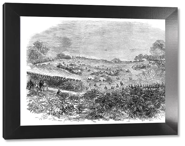 Field-day and Sham Fight of Volunteers on Hampstead Heath, 1860. Creator: Unknown
