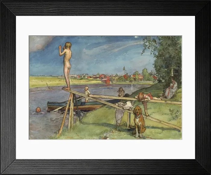 Framed Print : A Pleasant Bathing-Place. From A Home (26 watercolours), c19th century. Creator: Carl Larsson Framed Print : A Pleasant Bathing-Place. From A Home (26 watercolours), c19th century. Creator: Carl Larsson