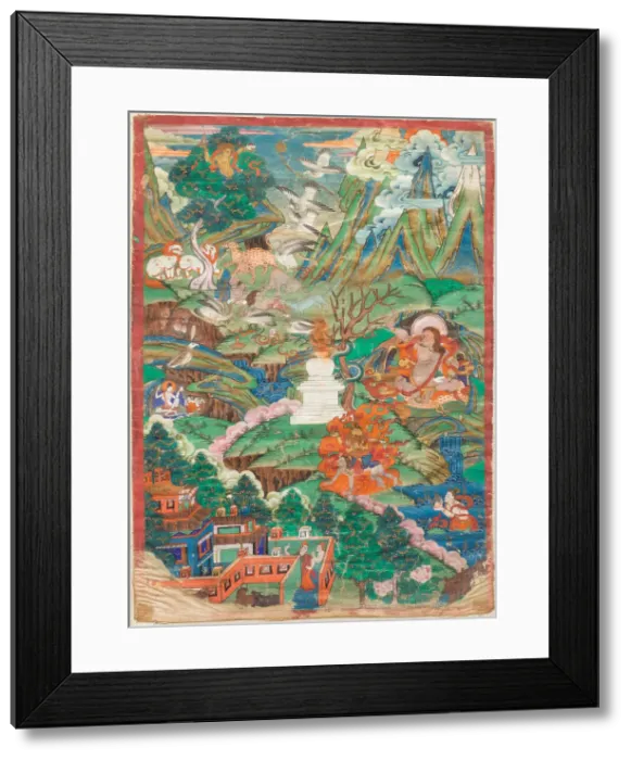 Framed Print : Thangka of Mahasiddha Virupa, 19th century. Creator: Tibetan culture Framed Print : Thangka of Mahasiddha Virupa, 19th century. Creator: Tibetan culture