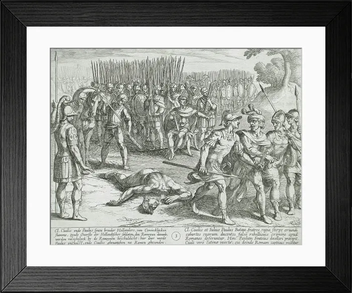 Framed Print : Claudius Civilis Arrested and His Brother Paulus Beheaded, 1611. Creator: Antonio Tempesta Framed Print : Claudius Civilis Arrested and His Brother Paulus Beheaded, 1611. Creator: Antonio Tempesta