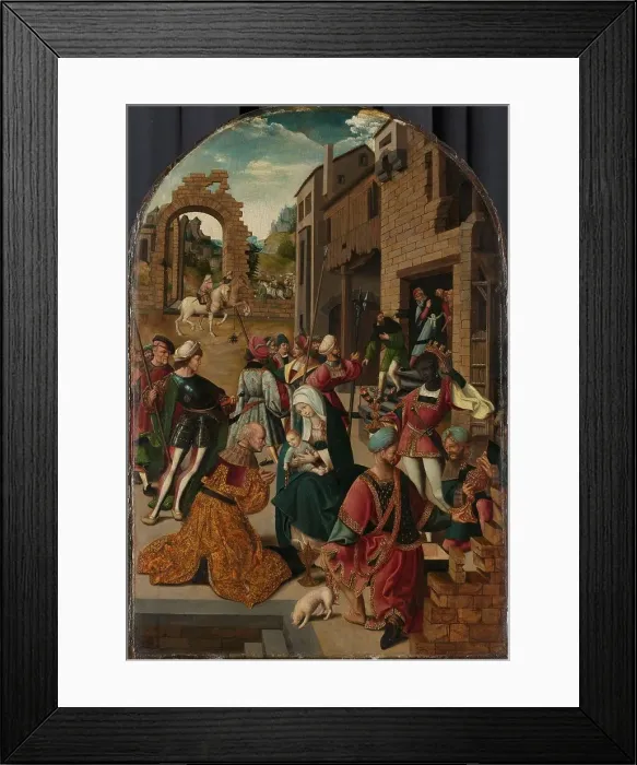 Framed Print : The Adoration of the Magi, c.1510-c.1515. Creator: Workshop of Jacob Cornelisz van Oostsanen Framed Print : The Adoration of the Magi, c.1510-c.1515. Creator: Workshop of Jacob Cornelisz van Oostsanen