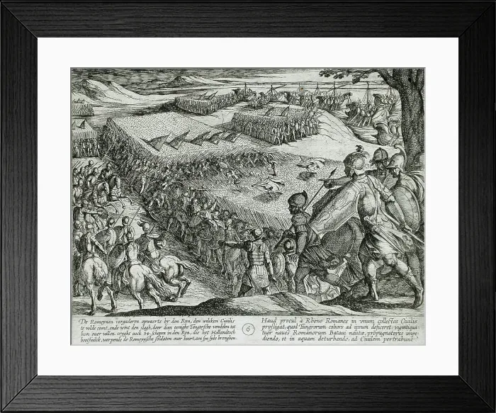 Framed Print : Romans Defeated near the Rhine, Publshed 1612. Creator: Antonio Tempesta Framed Print : Romans Defeated near the Rhine, Publshed 1612. Creator: Antonio Tempesta