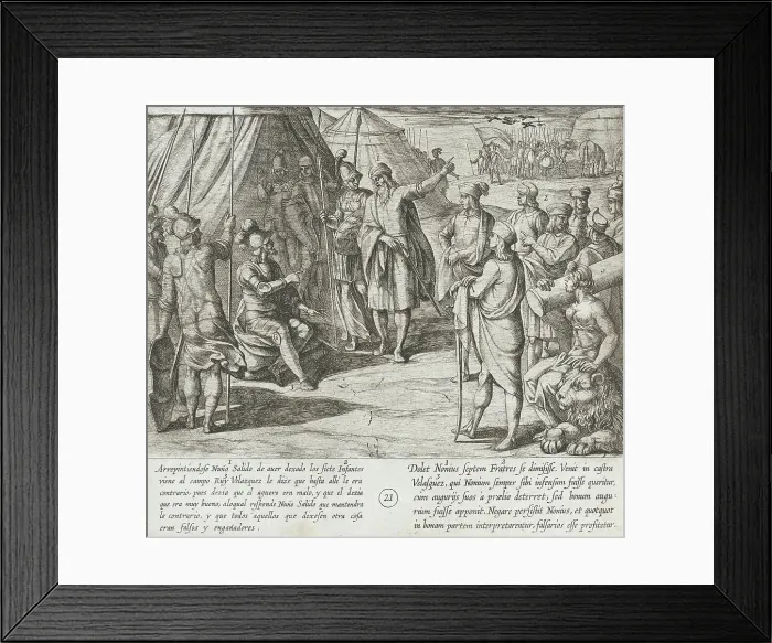 Framed Print : Nuño Salido Insists that the Omens are Evil While Ruy Velazquez Insists that They are Good, 1612. Creator: Antonio Tempesta Framed Print : Nuño Salido Insists that the Omens are Evil While Ruy Velazquez Insists that They are Good, 1612. Creator: Antonio Tempesta