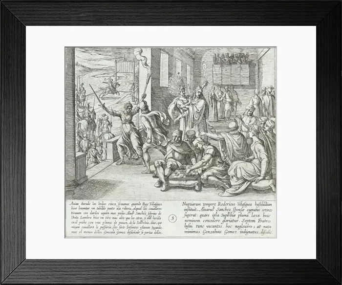 Framed Print : During the Wedding Celebration, Doña Lambra Defies the Knights to Surpass Her Nephew in the... 1612 Creator: Antonio Tempesta Framed Print : During the Wedding Celebration, Doña Lambra Defies the Knights to Surpass Her Nephew in the... 1612 Creator: Antonio Tempesta