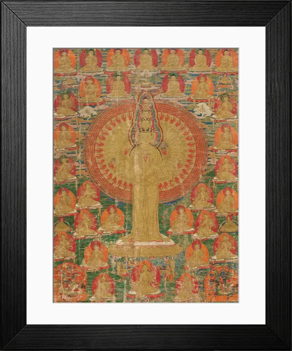 Framed Print : Thangka of the thousand-armed Avalokitesvara, 18th century. Creator: Tibetan culture Framed Print : Thangka of the thousand-armed Avalokitesvara, 18th century. Creator: Tibetan culture
