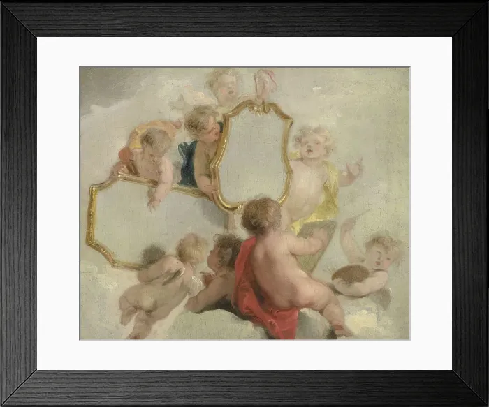 Framed Print : Putti with Mirrors, 1725-1744. Creator: Jacob de Wit Framed Print : Putti with Mirrors, 1725-1744. Creator: Jacob de Wit