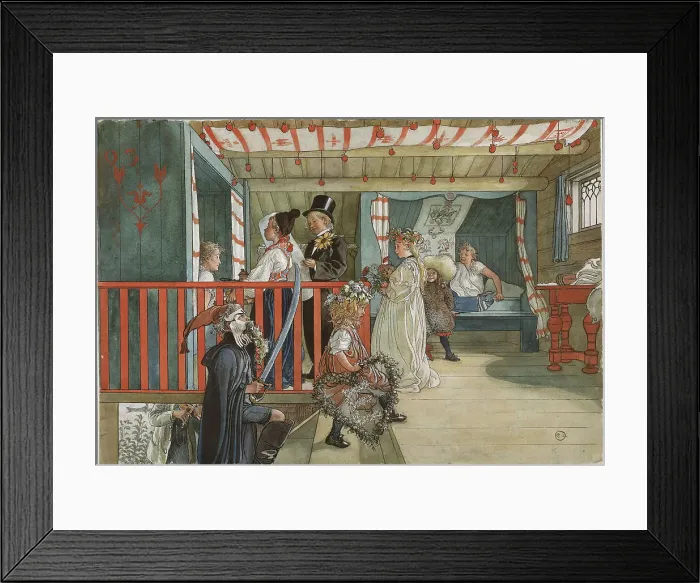 Framed Print : A Day of Celebration. From A Home (26 watercolours), 1895. Creator: Carl Larsson Framed Print : A Day of Celebration. From A Home (26 watercolours), 1895. Creator: Carl Larsson