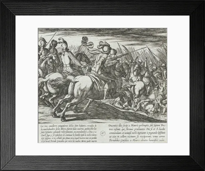 Framed Print : All of the Horsemen Accompanying the Infantes are Slain, as Well as the Infante Fernan Gonzalez, 1612 Creator: Antonio Tempesta Framed Print : All of the Horsemen Accompanying the Infantes are Slain, as Well as the Infante Fernan Gonzalez, 1612 Creator: Antonio Tempesta