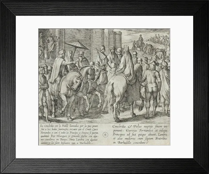 Framed Print : Wedding Guests Depart from Burgos. Gonzalo Gustos Remains with Ruy Velazquez While the... 1612. Creator: Antonio Tempesta Framed Print : Wedding Guests Depart from Burgos. Gonzalo Gustos Remains with Ruy Velazquez While the... 1612. Creator: Antonio Tempesta