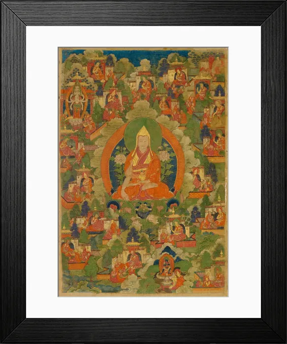 Framed Print : Thangka of Tsongkhapa, 18th century. Creator: Tibetan culture Framed Print : Thangka of Tsongkhapa, 18th century. Creator: Tibetan culture